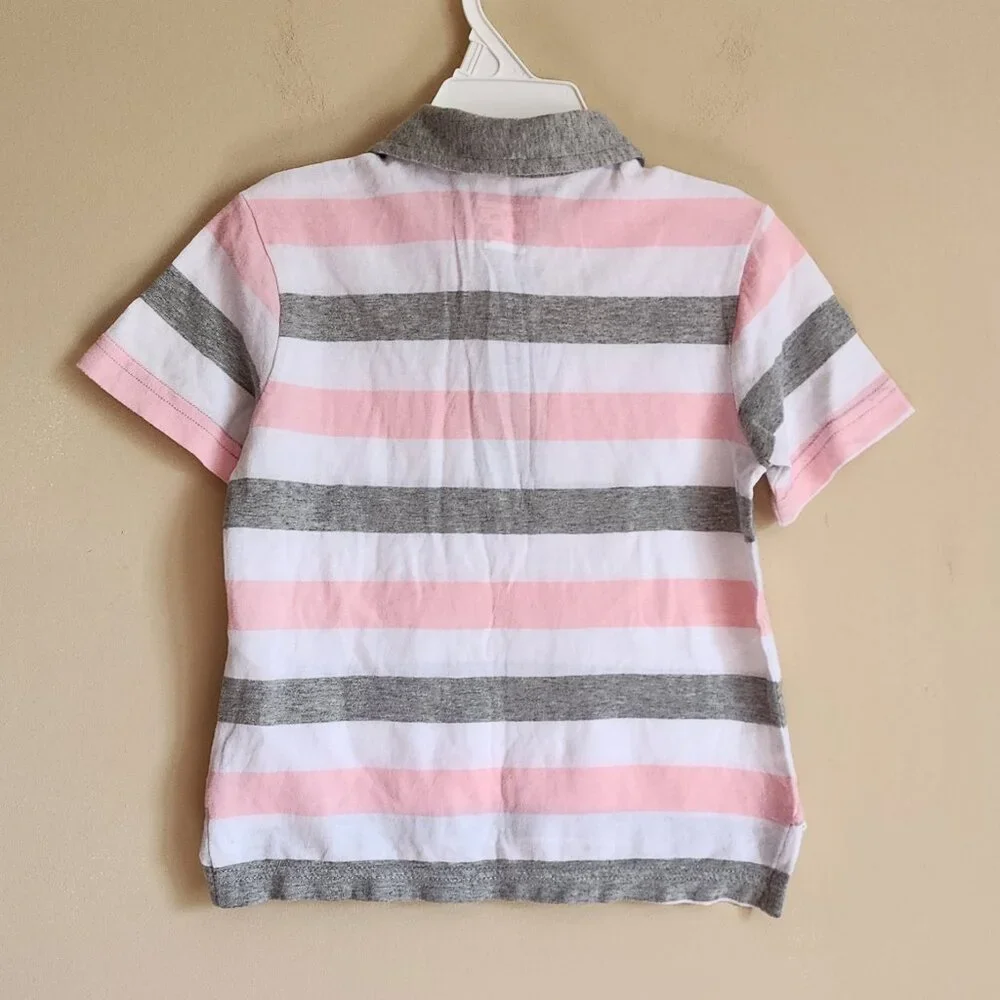 The Children's Place Toddler Boys Striped Jersey Polo - Rose Pottery Size 2T NWT